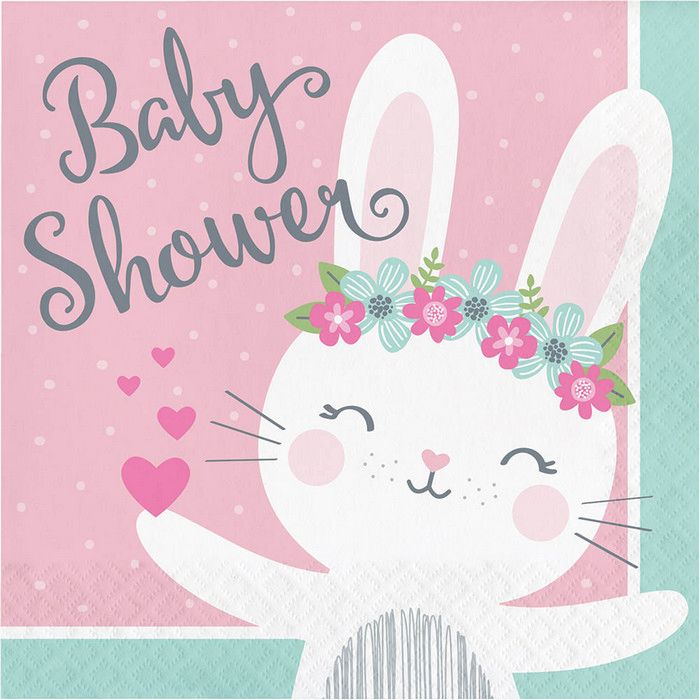 Photo 1 of Creative Converting Pastel Bunny Baby Shower Luncheon Napkins - 16pcs