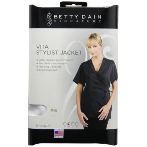 Photo 1 of Betty Dain Signature Vita Salon Stylist Jacket, White, M
