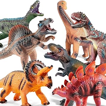 Photo 1 of TEMI 7 Piece Jumbo Dinosaur Toys for Kids 3-5, Large Soft Toys for Dinosaur Lovers, Boys, Toddler Ages 5-7 Years, Perfect Party Favors, Birthday Gifts