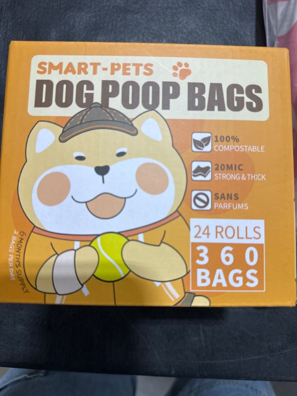 Photo 2 of 100% Certified Home Compostable Dog Poop Bags - EN 13432 Compliant Dog Waste Bags -360 Bags- 24x Rolls of Plant Based Compostable Poop Bags -Thick Doggie Poop Bags?Orange?
