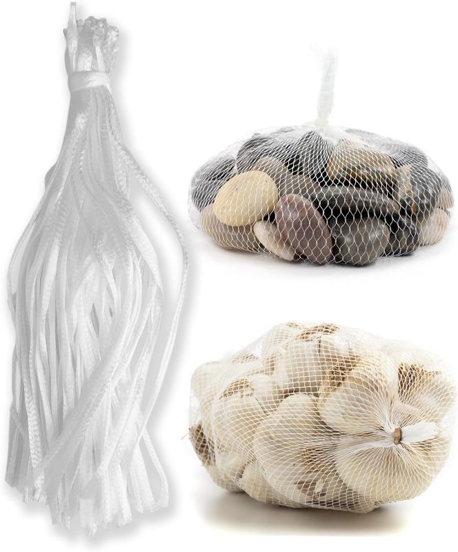 Photo 1 of 100pcs Undyed Seafood Boil Bags 24” Mesh Bags for Crawfish Shellfish Crab Boil Reusable Produce Onion Net Bags for Fruit Vegetable Storage
