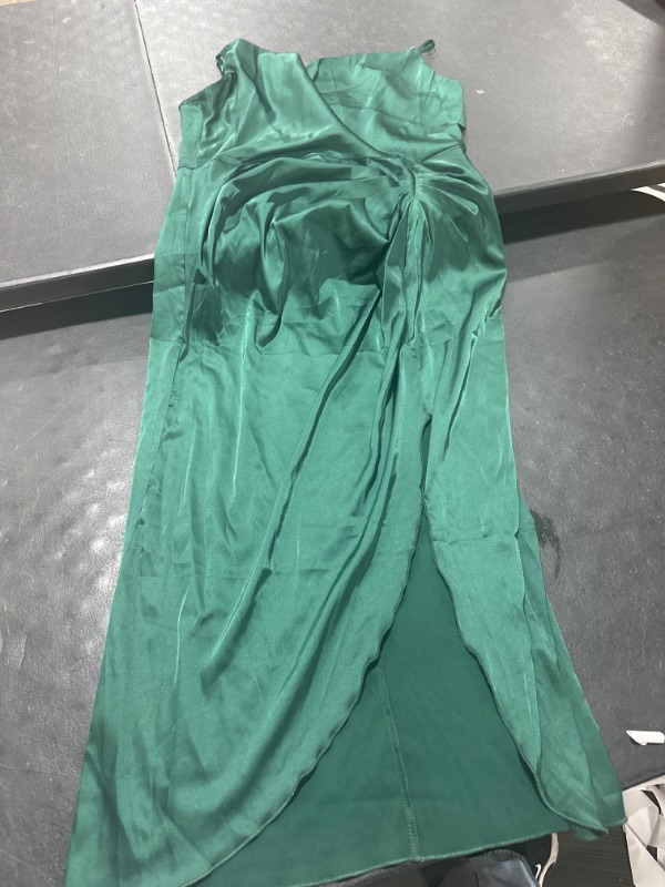Photo 1 of XL GREEN SATIN DRESS WOMENS LONG 