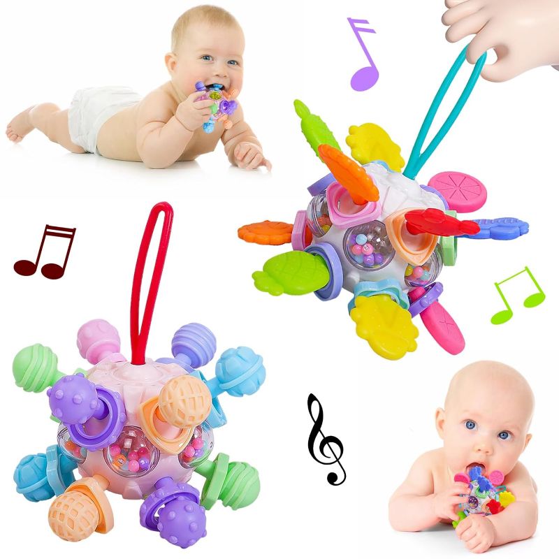 Photo 1 of FATEORT Baby Teething Toys for 0-3-6-12 Months?Montessori Sensory Teethers Toys for Babies 0 3 4 6 9 12 18 Months?Newborn Infant rattles Developmental Toys...
