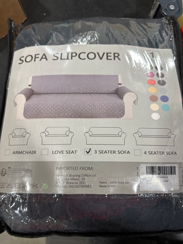 Photo 1 of SYSLOON Water Resistant Recliner Chair Covers 3 Piceces,Heavy Duty Non Slip Recliner Chair Cover, Washable Recliner Chair Cover, Living Room Recliner Cover with Pocket for Kids and Pets,Gery Dark Grey 3 Seater Recliner