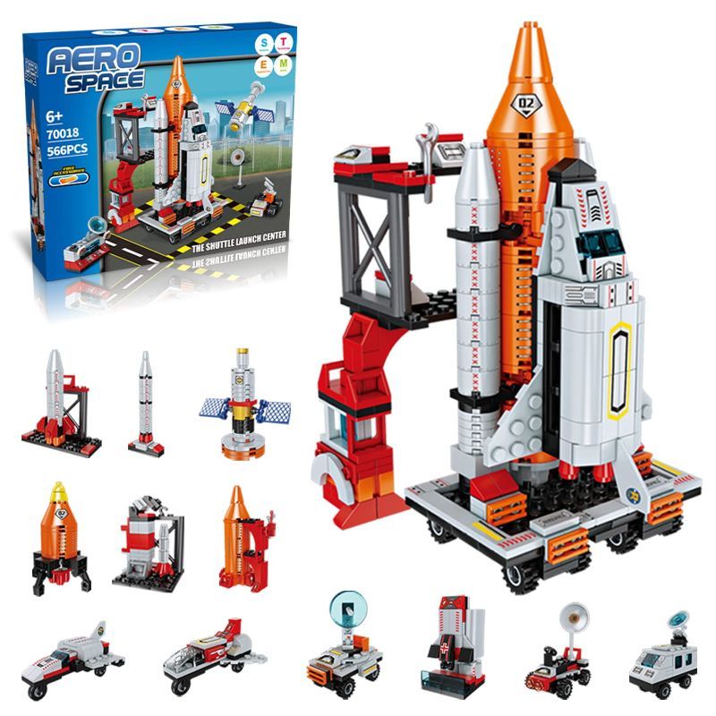 Photo 1 of 16 in 1 Space Rocket Launch Center Building Toy Set, STEM-Inspired Space Toy with Rocket, Launch Tower, Observatory, Control, Birthday Christmas Easter Gifts for 6 7 8 9 10 11 12 Year Old Boys 123-720