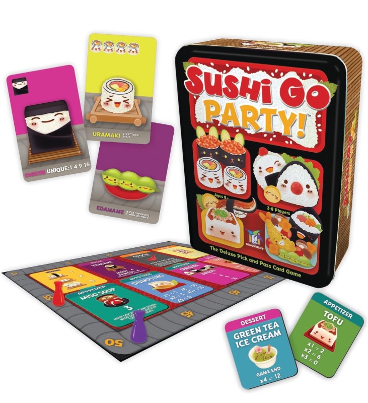 Photo 1 of Sushi Go Party! - The Deluxe Pick & Pass Card Game by Gamewright, Multicolored
