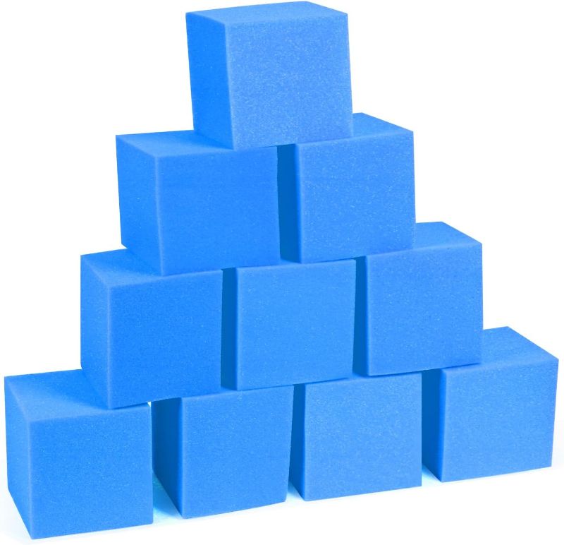 Photo 1 of TRENDBOX 24PCS 5" x 5" x 5" Foam Pit Blocks Foam Padding Blocks Foam Pit Cubes Sponge Foam Blocks for Amusement Park, Gymnastics, Freerunning and Parkour Courses - Dark Blue(New) 
