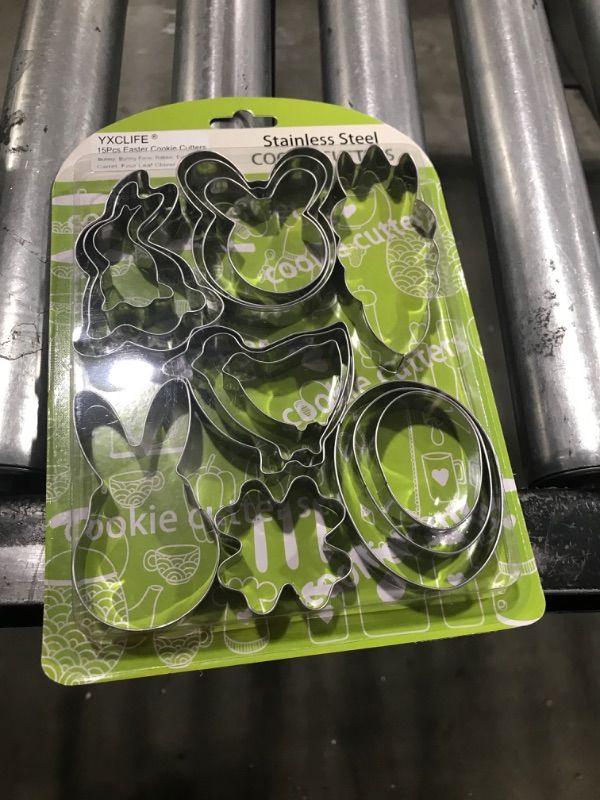 Photo 3 of 15 Pieces Easter Cookie Cutter Set - Bunny, Bunny Face, Rabbit, Egg, Chick, Carrot, Four Leaf Clover - Stainless Steel Easter Cookie Cutters - Large Easter Cookie Cutters for Spring Holiday Baking