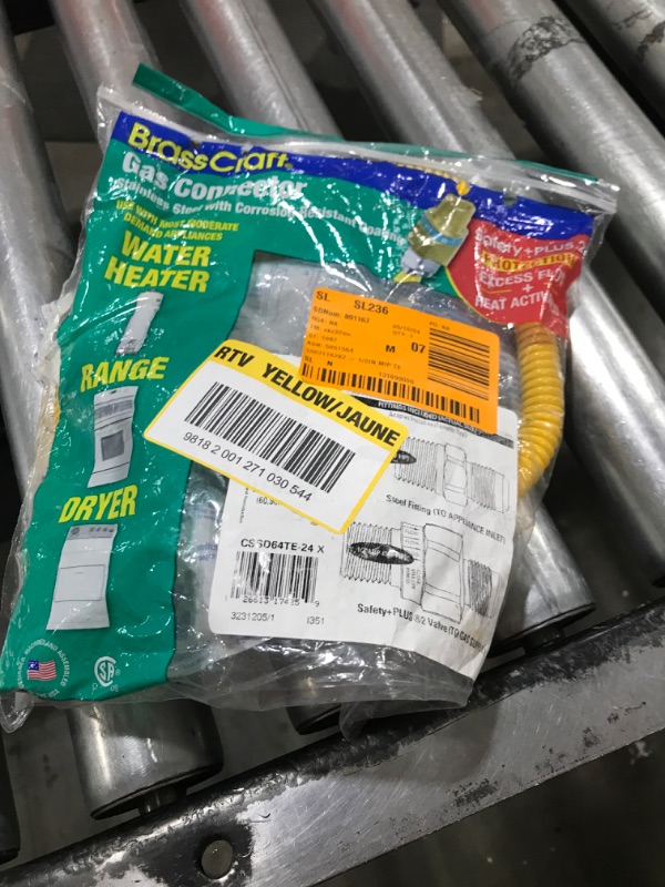 Photo 2 of 1/2 in. MIP x 1/2 in. MIP x 24 in. Gas Connector (1/2 in. OD) w/Safety+Plus2 Thermal Excess Flow Valve (85,000 BTU)