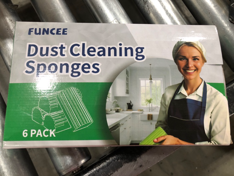 Photo 2 of [6 Pack] Sponge, Magic Sponges, Scrub Sponges for Cleaning Blinds, Dishes, Glass, Baseboards, Vents, Railings, Mirrors, Window Track Grooves and Faucets, Gray