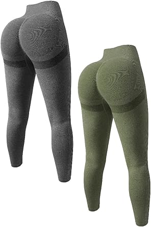 Photo 1 of OQQ Women's 2 Piece Butt Lifting Yoga Leggings Workout High Waist Tummy Control Ruched Booty Pants 