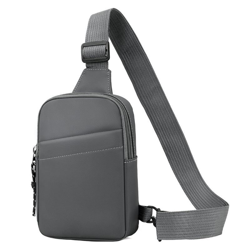 Photo 1 of Crossbody Bag for Men Women Trendy, Small Sling Bag Fanny Packs, Black Chest Bag Cross Body Purse Travel Essentials Gray