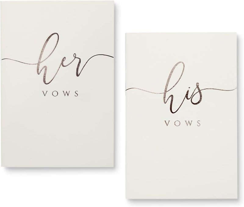 Photo 1 of RUGLAMZHIP Vow Books for Wedding Vow Books His and Hers, 2 Pcs Wedding Keepsake Booklet, Wedding Journal Notebook, Vow Renewal with 28 Pages, Bridal Shower Gifts, 4 x 6 inches