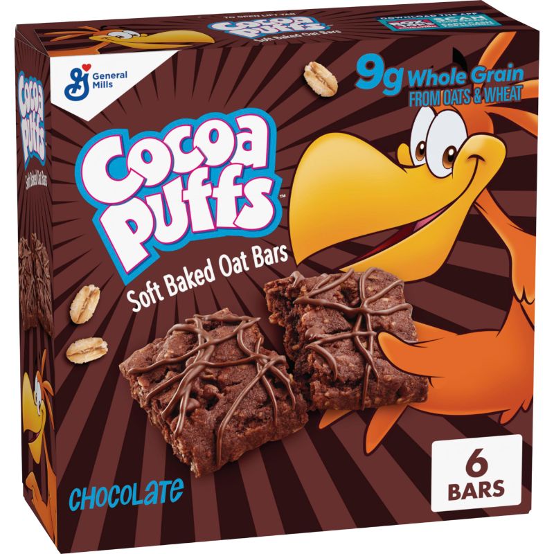 Photo 1 of Cocoa Puffs Soft Baked Oat Bars, Chewy Chocolate Flavored Snacks, Made With Whole Grain, 5.76 oz (6 Bars)