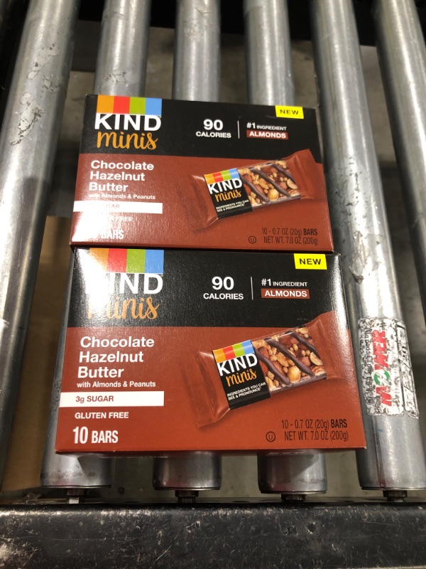 Photo 2 of 2 Pack KIND Minis, Chocolate Hazelnut Butter with Almonds & Peanuts, Healthy Snacks, Gluten Free, Low Calorie Snacks, Low Sugar, 10 Count Chocolate Hazelnut 1