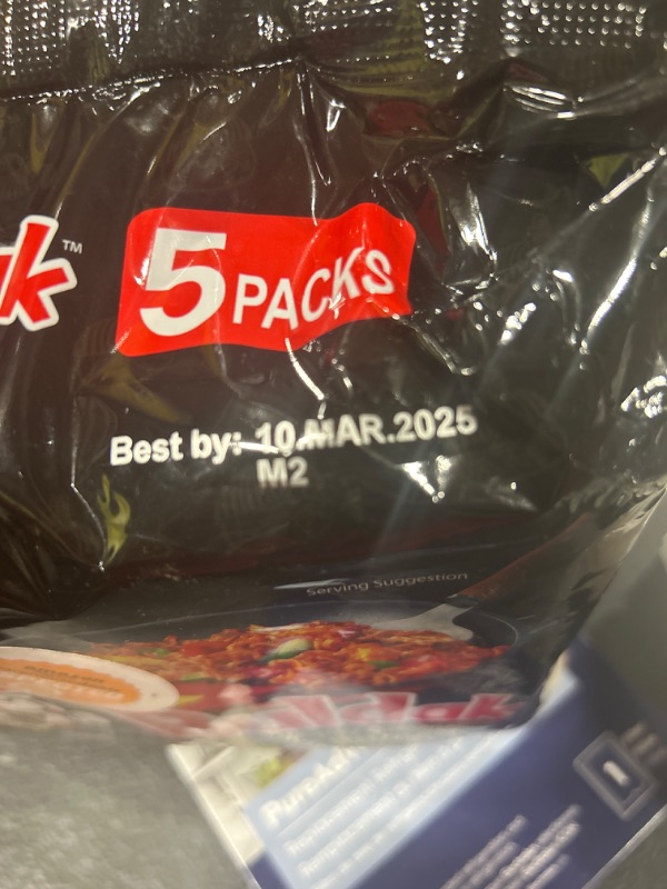 Photo 2 of Samyang Buldak Spicy Ramen, Hot Chicken Ramen, Korean Stir-Fried Instant Noodle, Original, 1 Bag with 5 Pack Original 1.54 Pound (Pack of 1) best by march 2025