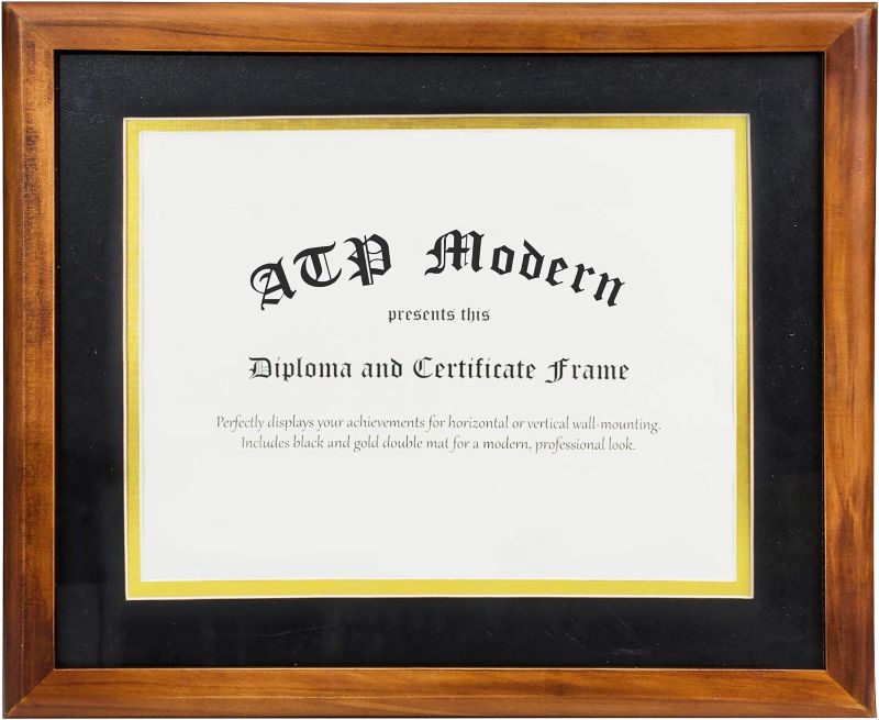 Photo 1 of Walnut Diploma Frame - Solid Wood Document Masters Degree Frame - Modern Graduation Frame - College Diploma Frame