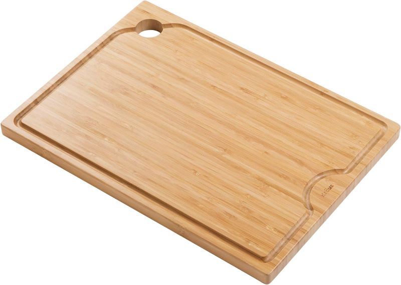 Photo 1 of KRAUS Kore Solid Bamboo Cutting Board for Workstation Kitchen Sink (16 3/4 in. x 12 in.), KCB-WS102BB
