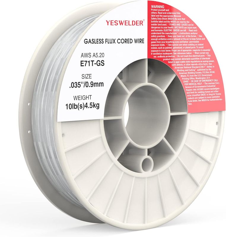 Photo 1 of YESWELDER Flux Core Mig Wire, Mild Steel E71TGS .035-Diameter, 10-Pound Strong ABS Plastic Spool Welding Wire