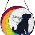 Photo 1 of Cchenxxi Angel Dog Memorial Gifts for Pet Loss Sympathy,Colored Glass Angel Rainbow Bridge Dog,SunCatcher, Bereavement Gifts for Dog Lovers,Stained Glass Window Hangings Decorations