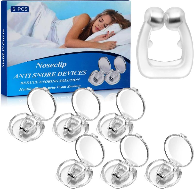 Photo 1 of Anti Snoring Devices, Silicone Magnetic Anti Snoring Nose Clip, 6PCS Snore Stopper, Effective to Stop Snoring, Quieter Restful Sleep (White)
