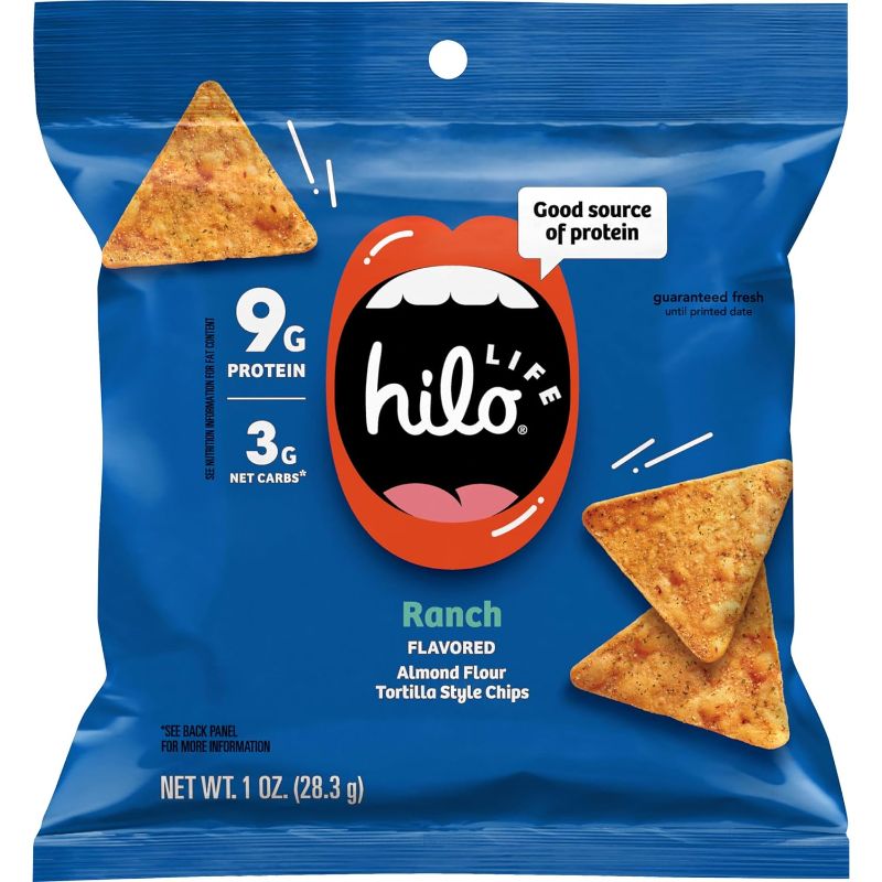 Photo 1 of Hilo Life Low Carb Keto Friendly Tortilla Chip Snack Bags, Ranch, 1 Ounce (Pack of 12)
