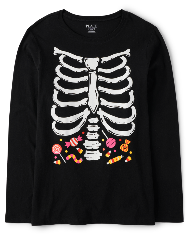 Photo 1 of The Children's Place Unisex-Adult Long & Short Sleeve Fall And Holiday Graphic T-shirt XX-Large Mom Skeleton