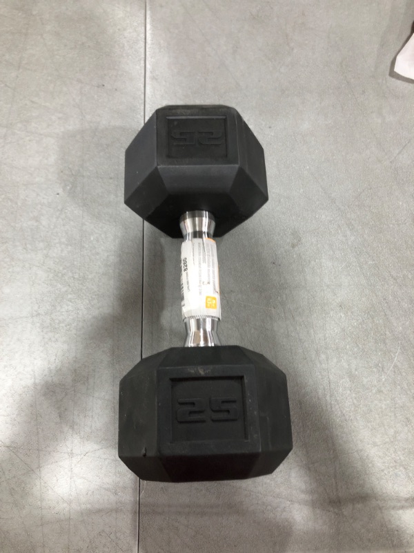 Photo 1 of Cap Coated Hex Dumbbell Weight 25 LB, Black