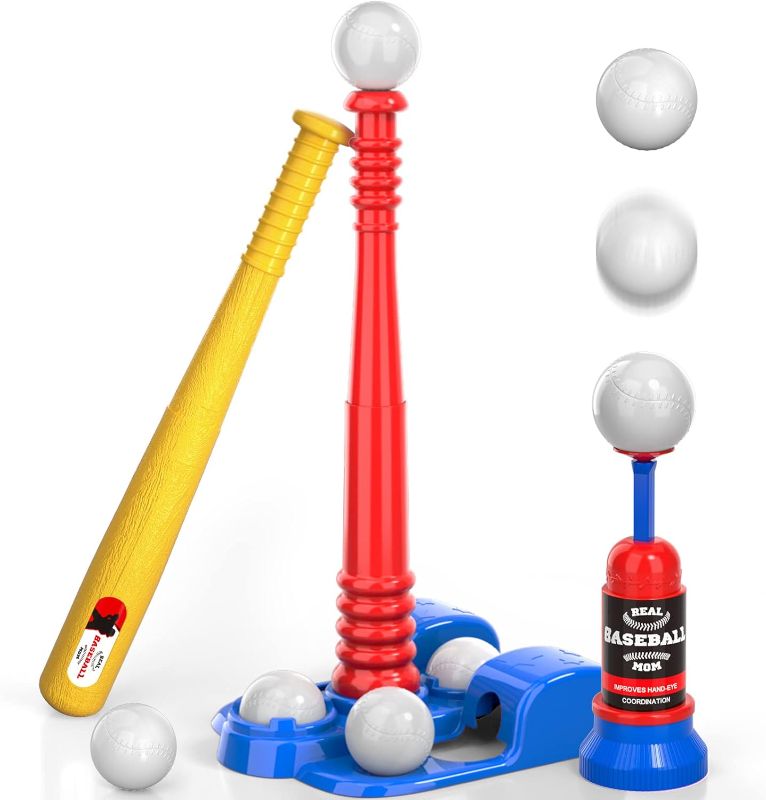 Photo 1 of Bennol T Ball Set Toys for Kids 3-5 5-8, Kids Baseball Tee for Boys Toddlers Includes 6 Balls, Auto Ball Launcher, Outdoor Outside Sports T Ball Set Toys Gifts for 3 4 5 6 Year Old Boys Kids Toddlers
