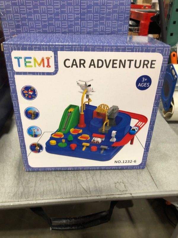 Photo 2 of TEMI Kids Race Track Toys with 3 Mini Cars - Puzzle Rail Car Adventure Playset for 3-7 Year Old Boys and Girls
