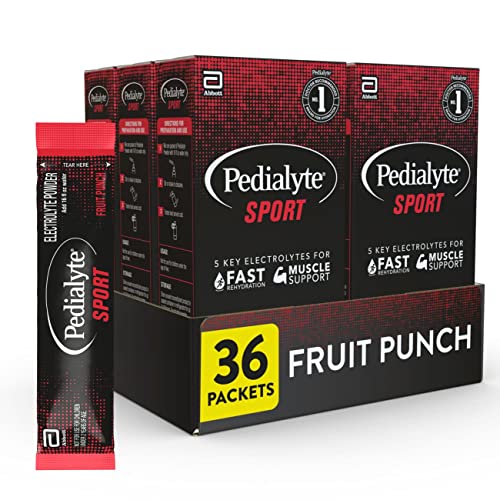 Photo 1 of Pedialyte Sport Electrolyte Powder, Fast Hydration with 5 Key Electrolytes for Muscle Support Before, During, & After Exercise, Fruit Punch, 0.49 Oz Best By December 1 2024

