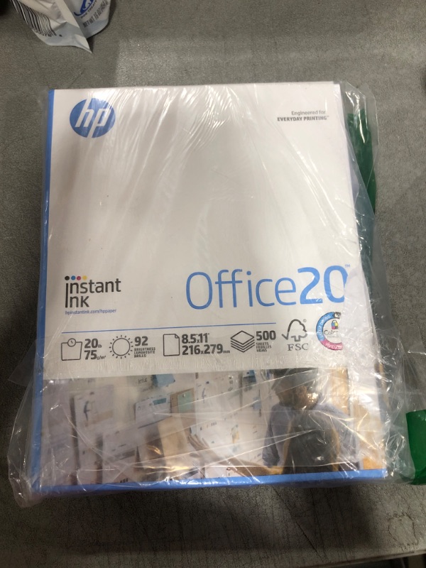 Photo 1 of HP Printer Paper | 8.5x11 Paper |Office 20 lb | 1 Ream - 500 Sheets | 92 Bright | Made in USA - FSC Certified | 112150R 1 Ream | 500 Sheets Letter (8.5 x 11)