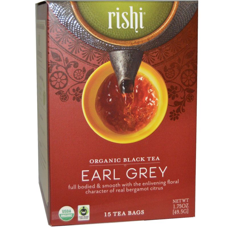 Photo 1 of Rishi Tea, Earl Grey, Organic Scented Black Tea, 15 Sachets, 1.58 Oz (45 G)Best By September 21 2024
