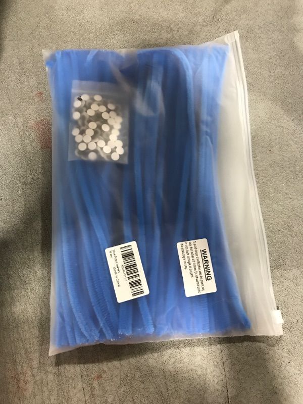 Photo 1 of 100pcs Blue Pipe Cleaners Chenille Stems for DIY Art and Crafts with Googly Eyes 100pcs (12inch x 6mm)
