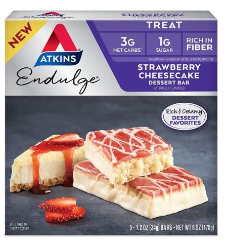 Photo 1 of Atkins Endulge Treat Dessert Bar Bundle, Strawberry Cheesecake 