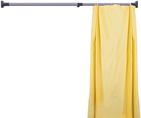 Photo 1 of BAOYOUNI 29.4 mm Tension Shower Curtain Rod Adjustable Stainless Steel Rail Clothes Window Curtains Hanging Bar Drying Rack (Grey, 56.7-90.5 Inches) 