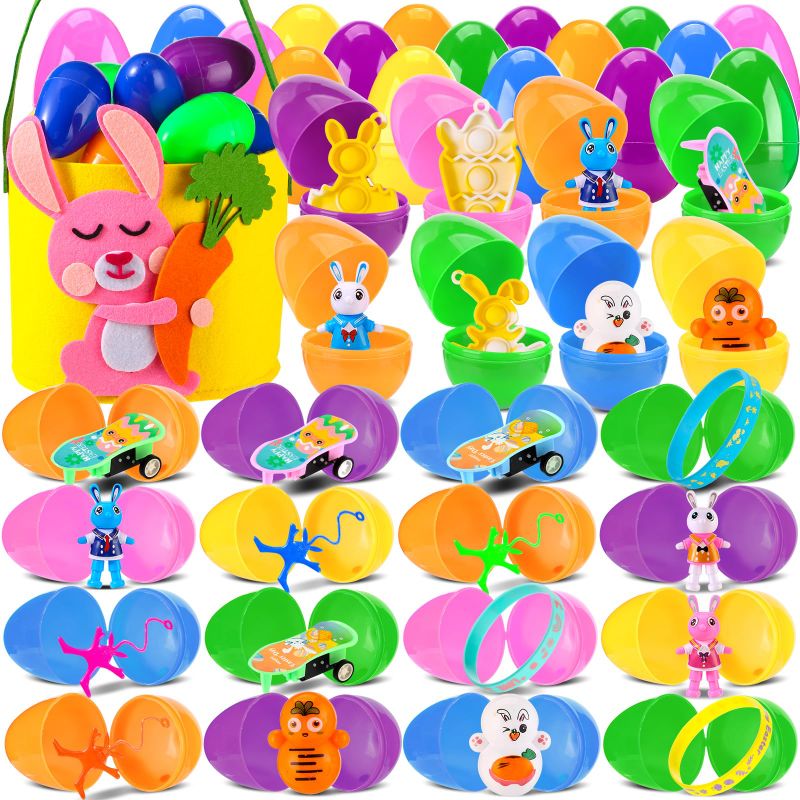 Photo 1 of Prefilled Easter Eggs-31Packs Easter Baskets Stuffers for Kids,Easter Egg Fillers,Bulk Colorful Plastic Easter Eggs Filled with Toys for Party Favors Classroom Prizes, Ideal Gifts for Girls Toddlers