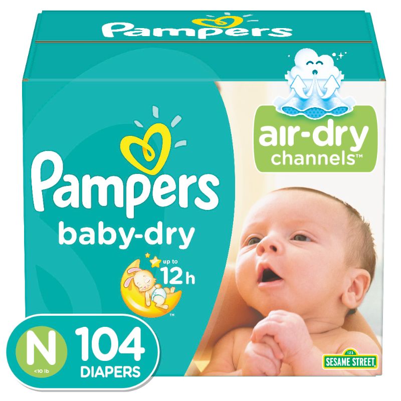 Photo 1 of Diapers Size Newborn/Size 0 (< 10 lb), 104 Count - Pampers Baby Dry Disposable Baby Diapers, Super Pack with Diapers Newborn/Size 1 (8-14 lb), 252 Count and Amazon.com Gift Card in a Mini Envelope