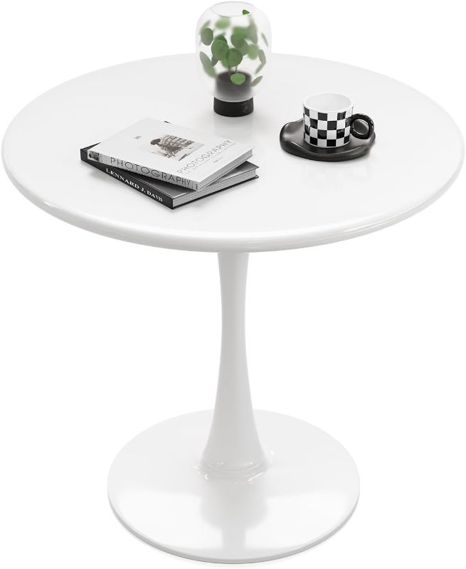 Photo 1 of White Round Table Modern Dining Table, 24" Tulip Table Kitchen Table Small Dining Table for 2 Coffee Table