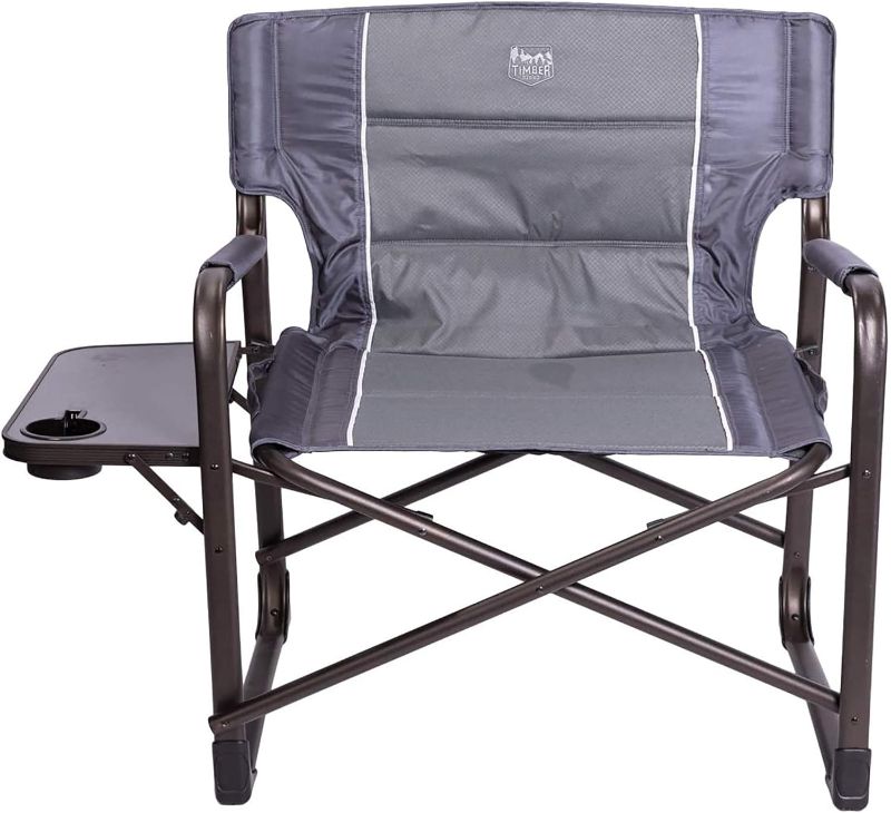 Photo 1 of Timber Ridge XXL Directors Chair Oversized Supports 600 lbs, 28" Wide Heavy Duty Folding Camping Chair Fully Padded with Side Table for Outdoor Camp, Patio, Lawn, Garden
