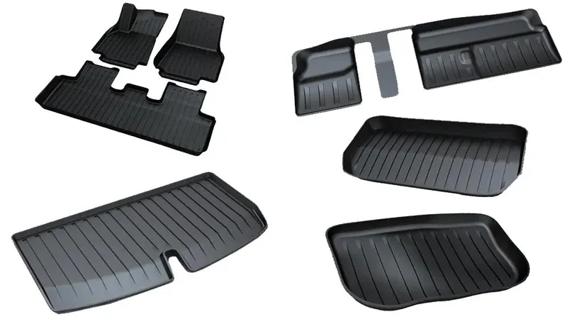 Photo 1 of 2024 2023 2022 Floor Mats Fit for Tesla Model X 7 Seats, All Weather Driver/Passenger Side | 2nd/3rd Row | Rear Trunk Liner | Rear Well Liner | Front Trunk Liner | Backrest Cover Protector 