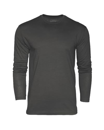 Photo 1 of True Classic Long Sleeve Crew Shirt for Men. Premium Fitted Mens Crew Neck Shirt for Men. Carbon Medium
