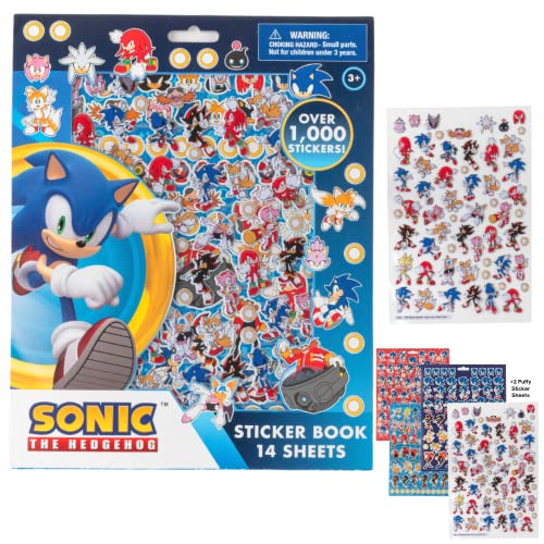 Photo 1 of Sonic the Hedge Hog Stickers for Kids 14 Sheet Sonic Sticker Book with Puffy Stickers 1200 + Sticker Pack
