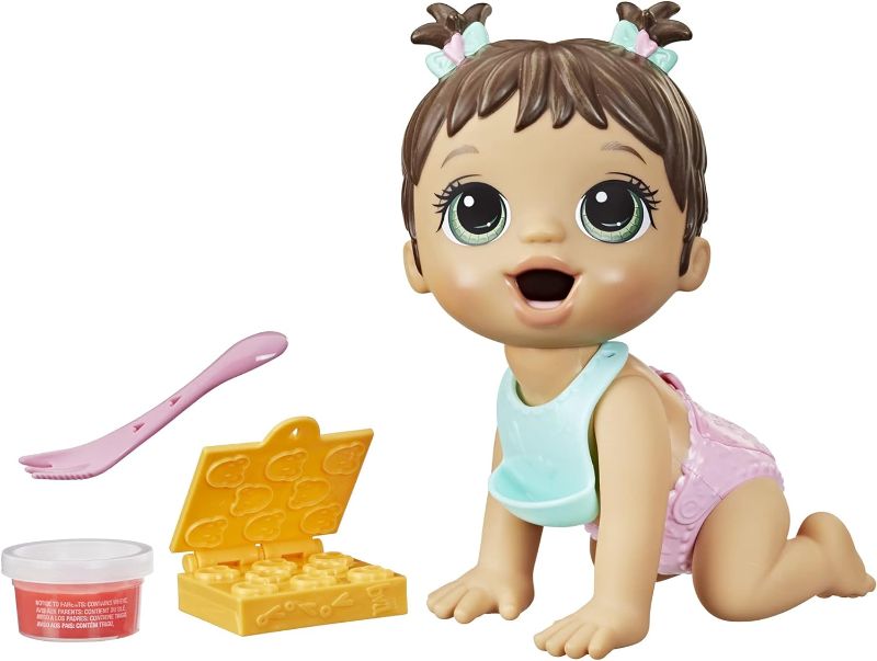 Photo 1 of Baby Alive Lil Snacks Doll, Eats and Poops, Snack-Themed 8-Inch Baby Doll, Snack Box Mold, Toy for Kids Ages 3 and Up, Brown Hair 