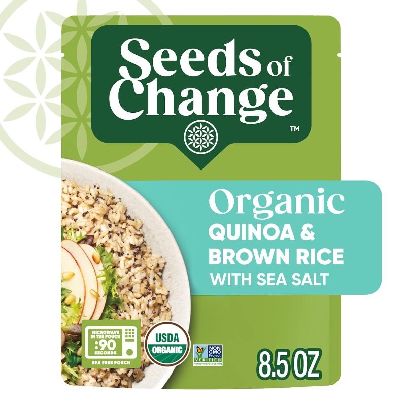 Photo 1 of SEEDS OF CHANGE Organic Quinoa & Brown Rice with Sea Salt, Organic Food, 8.5 OZ Pouch (Pack of 12)
