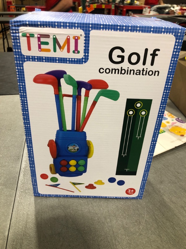 Photo 1 of TEMI Toddler Golf Set - Kids Golf Suitcase Game Play Set & Sports Toys with 12 Balls, 6 Golf Sticks, 2 Practice Holes and a Putting Mat - Indoor and Outdoor Toys for 3 4 5 6Year Old Boys Girls 26 PCS GOLF CLUBS SET