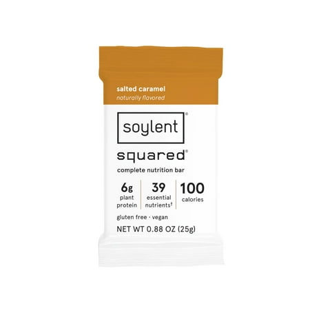 Photo 1 of Soylent Squared Plant Based Nutrition Bars Low Calorie High Protein Snacks Salted Caramel Best By July 6 2024
