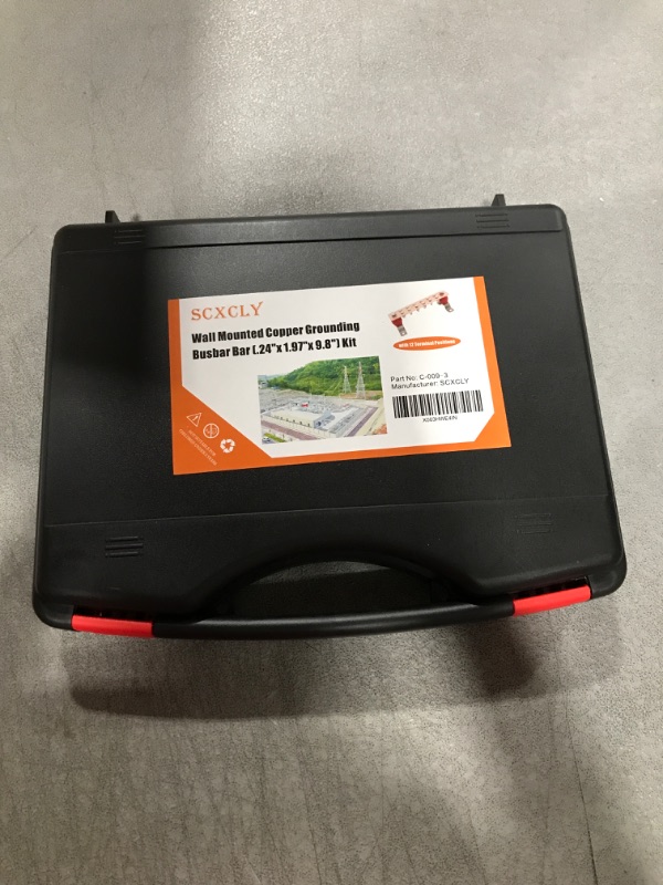 Photo 1 of Wall Mounted Copper Ground Bar Kit, with 12 Terminal Positions,Copper Grounding Busbar Bar (.24"x 1.97"x 9.8") Kit