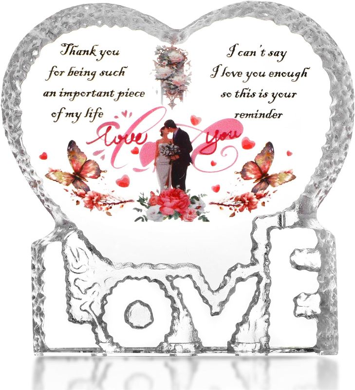 Photo 1 of Valentines Day Gifts for Wife Gifts for Wife from Husband Wedding Birthday Gifts for Wife Crystal Heart Shaped Gift for Lover
