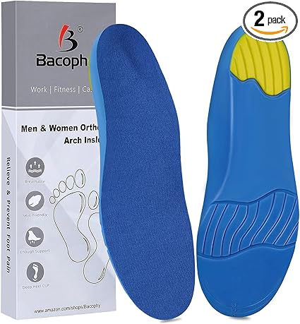Photo 1 of Orthotic Arch Support Insoles Men & Women for Flat Feet, Heel Pain Relief. Plantar Fasciitis Shoe Inserts, Pu Cushioning Inner Soles Shock Absorption Velvet Surfaces Deep Heel Cup